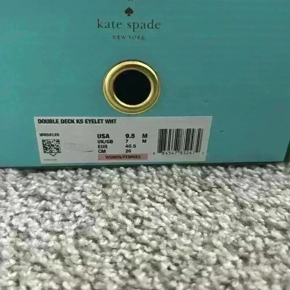 Keds x Kate Spade White Eyelet Slip-On Sneakers Size 9 - Double Decker, Casual - Picture 3 of 3